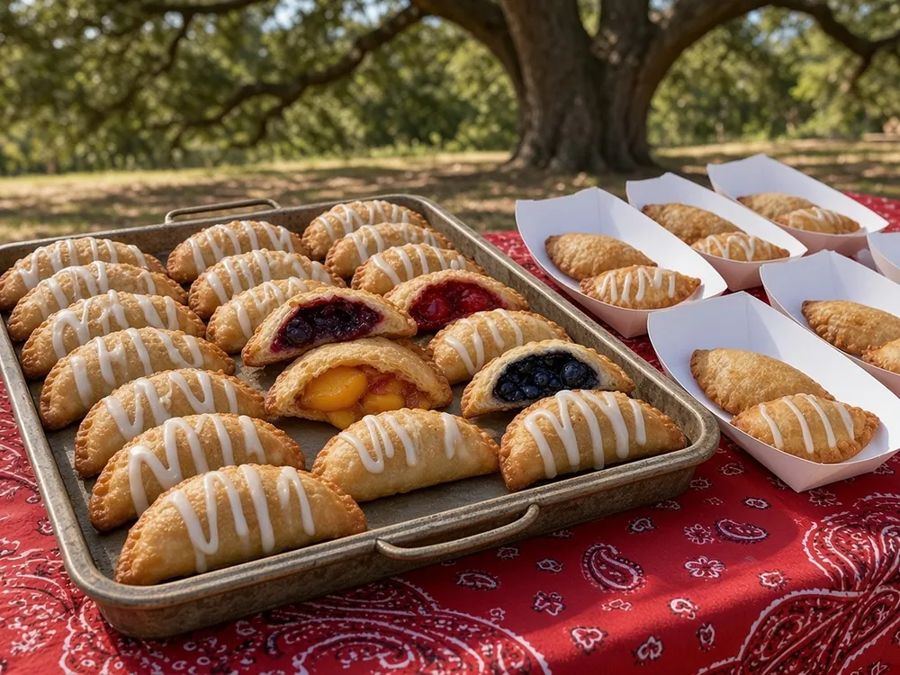 Tray of assorted iced fried pies