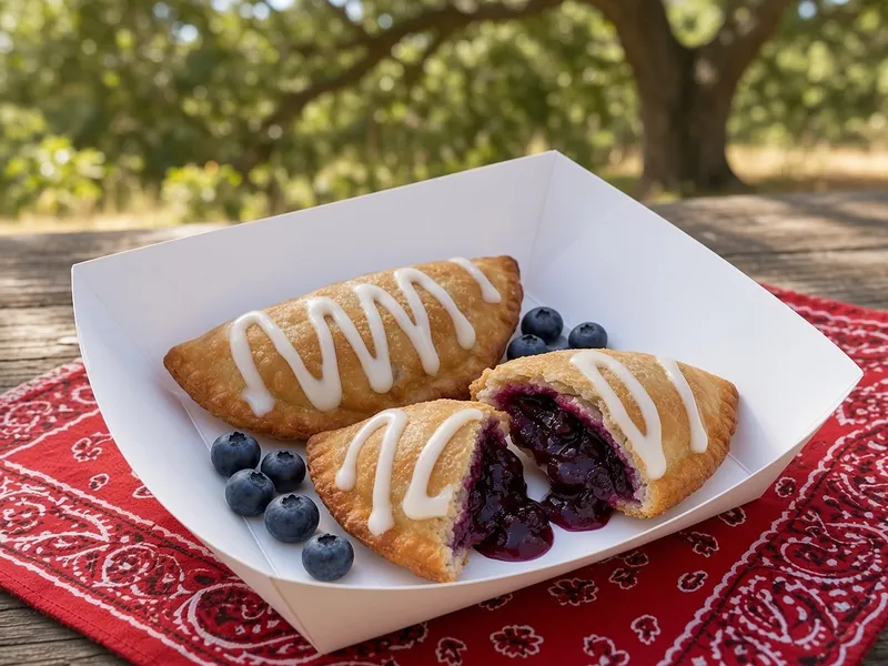 Iced blueberry fried pies