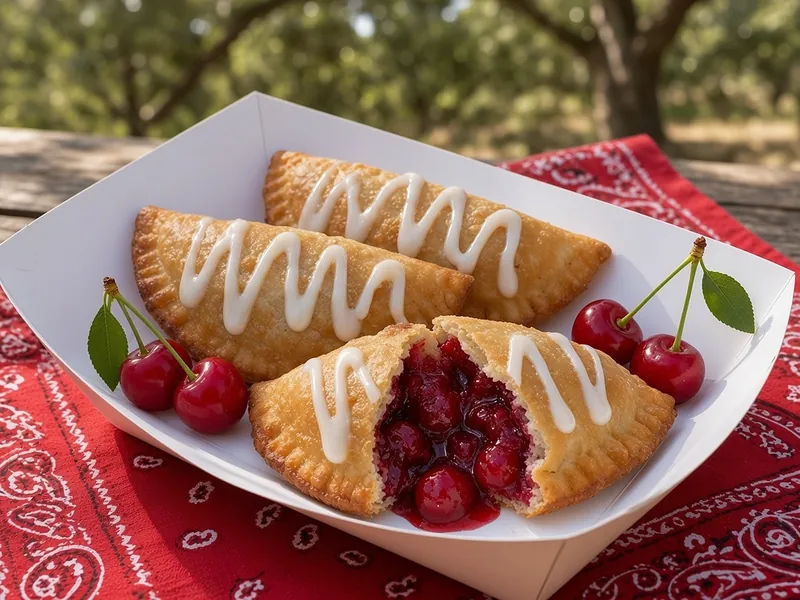 Iced cherry fried pies